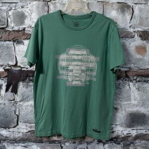 LEE (L) Graphic Tee Science Abstract Green Regular Fit Soft Unisex - Large
